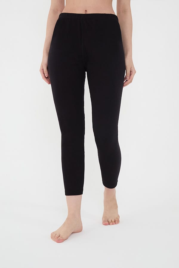 Women's Black Wool Leggings