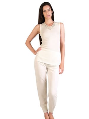 Women's Wool Set with Guipure Lace