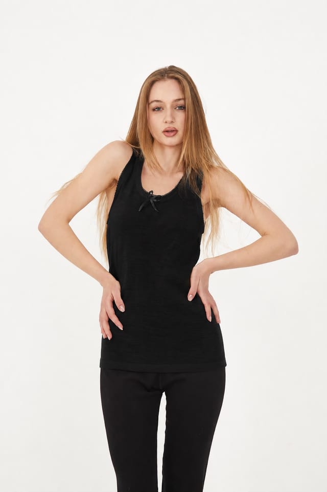 Black Women's Wool Undershirt