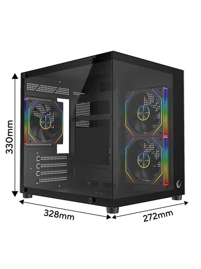 M-ATX Temperli Camlı 3*12cm ARGB